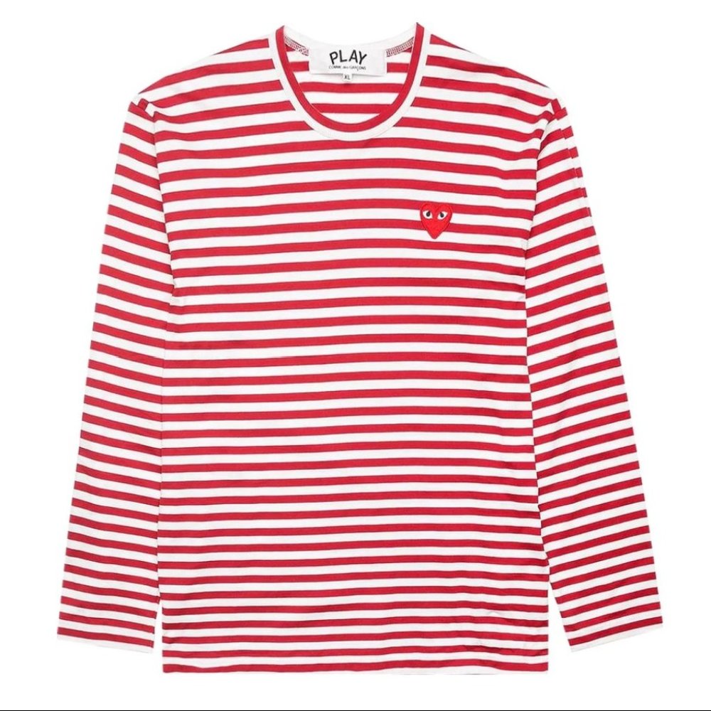 comme de garcons play stripe long sleeve t-shirt